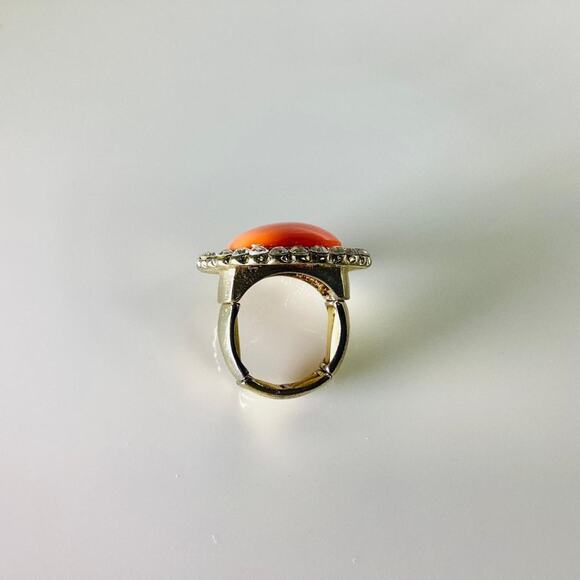 INC Large Coral Stone Ring - Picture 7 of 8